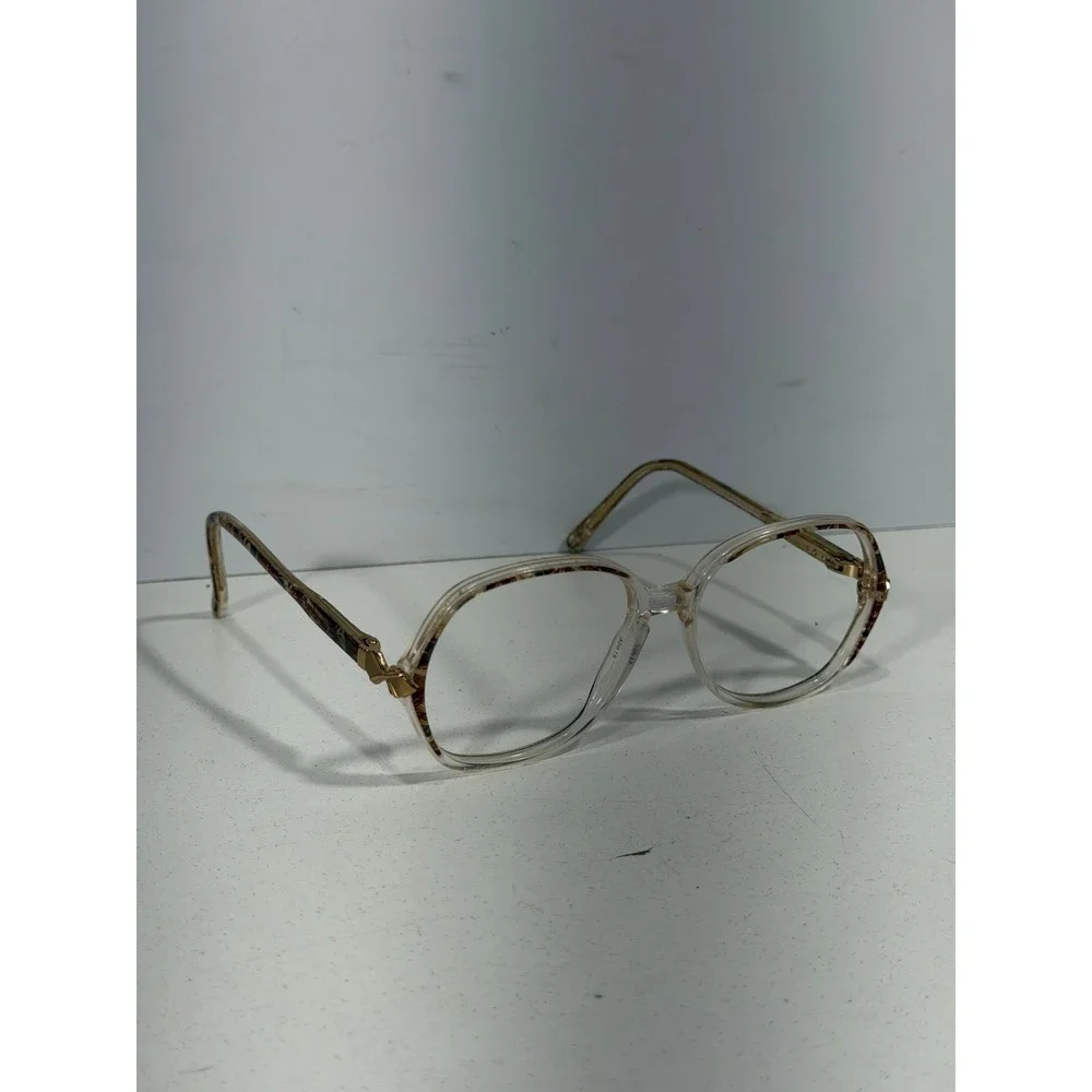 Safilo Vintage Oversized Square Eyeglasses Clear Tortoise Made in Italy 53 15